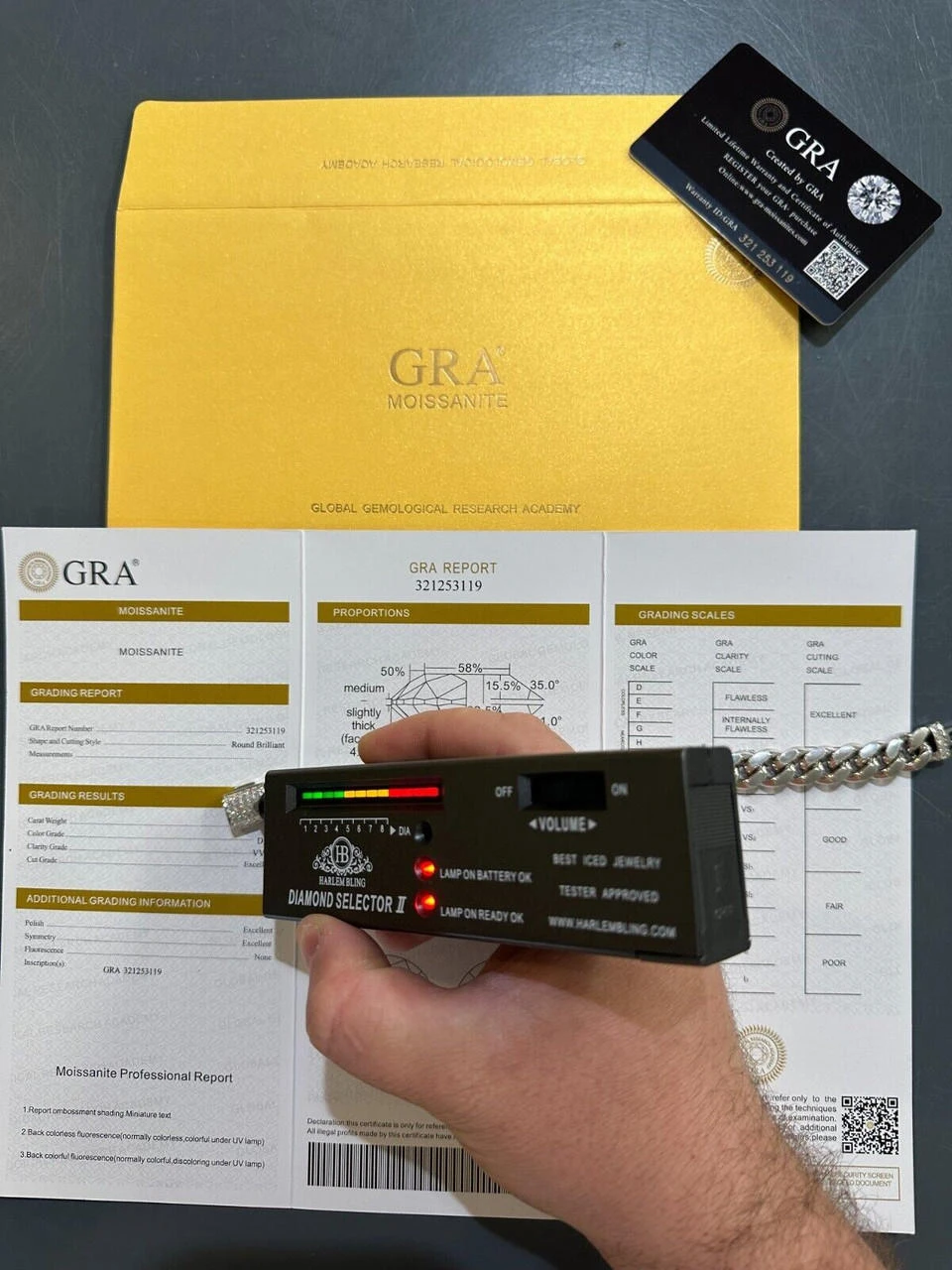 Real Miami Cuban Link Bracelet 925 Silver Baguette MOISSANITE Clasp Pass Tester 9 Real Miami Cuban Link Bracelet 925 Silver Baguette MOISSANITE Clasp Pass Tester - Image 7