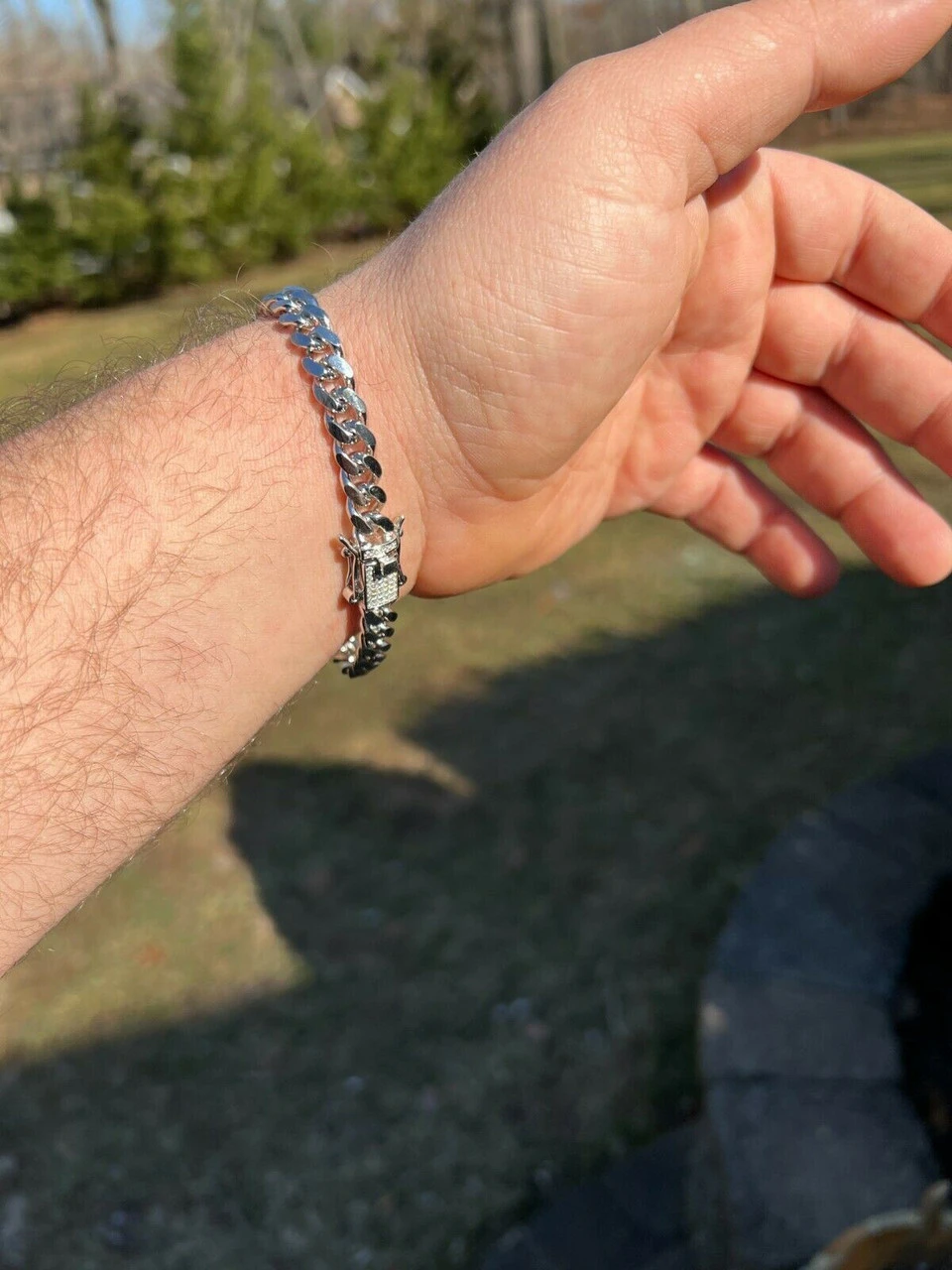 Real Miami Cuban Link Bracelet 925 Silver MOISSANITE Clasp Pass Diamond Tester 11 Real Miami Cuban Link Bracelet 925 Silver MOISSANITE Clasp Pass Diamond Tester - Image 9