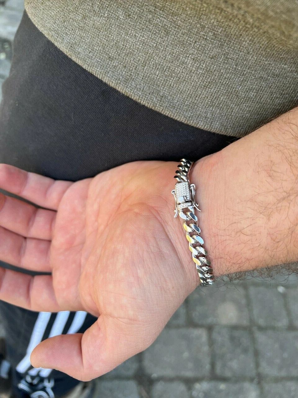 Real Miami Cuban Link Bracelet 925 Silver MOISSANITE Clasp Pass Diamond Tester 7 Real Miami Cuban Link Bracelet 925 Silver MOISSANITE Clasp Pass Diamond Tester - Image 5