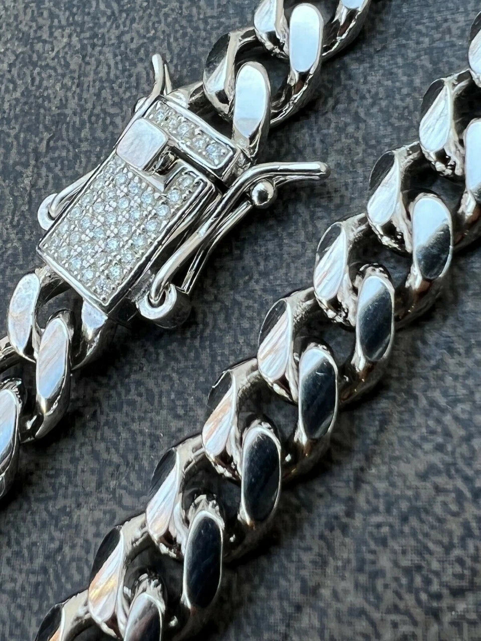 Real Miami Cuban Link Bracelet 925 Silver MOISSANITE Clasp Pass Diamond Tester 14 Real Miami Cuban Link Bracelet 925 Silver MOISSANITE Clasp Pass Diamond Tester - Image 12