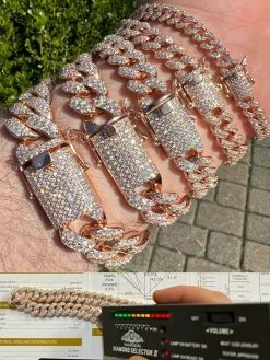 Real Miami Cuban Link Bracelet Iced MOISSANITE 14k Rose Gold 925 Sterling Silver 15 Real Miami Cuban Link Bracelet Iced MOISSANITE 14k Rose Gold 925 Sterling Silver -Harlem Bling Shop harlembling real miami cuban link bracelet iced moissanite 14k rose gold 925 sterling silver 51388.1664356259