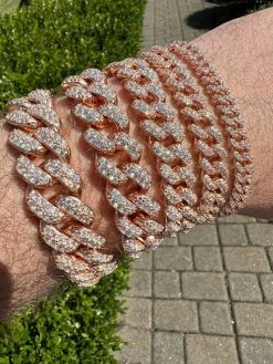 Real Miami Cuban Link Bracelet Iced MOISSANITE 14k Rose Gold 925 Sterling Silver 17 Real Miami Cuban Link Bracelet Iced MOISSANITE 14k Rose Gold 925 Sterling Silver -Harlem Bling Shop harlembling real miami cuban link bracelet iced moissanite 14k rose gold 925 sterling silver 54210.1664359404
