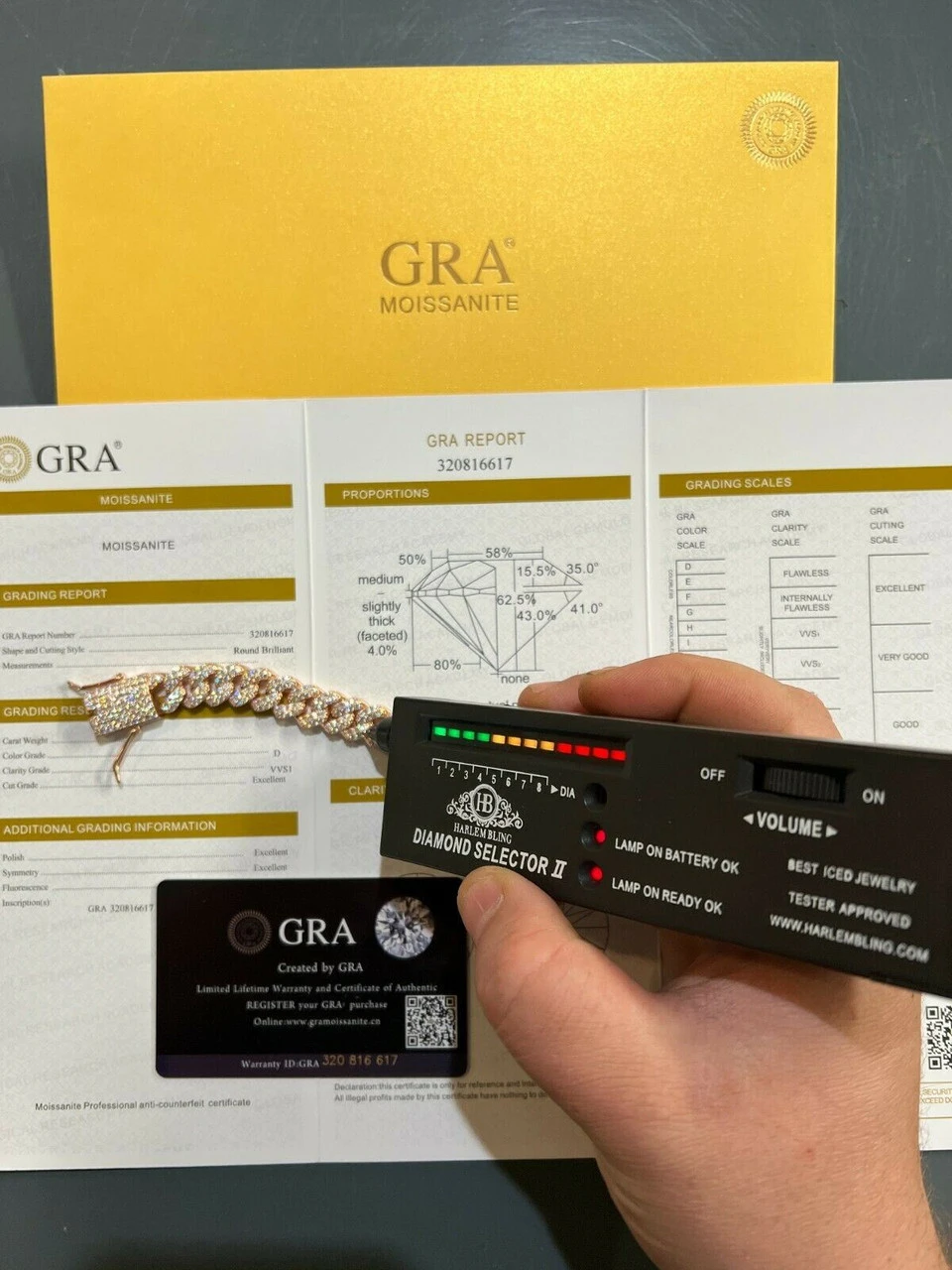 Real Miami Cuban Link Bracelet Iced MOISSANITE 14k Rose Gold 925 Sterling Silver 9 Real Miami Cuban Link Bracelet Iced MOISSANITE 14k Rose Gold 925 Sterling Silver - Image 7