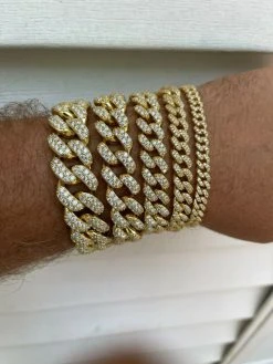 Real Miami Cuban Link Bracelet Iced MOISSANITE Out 14k Gold 925 Sterling Silver -Harlem Bling Shop harlembling real miami cuban link bracelet iced moissanite out 14k gold 925 sterling silver 32612.1664374629