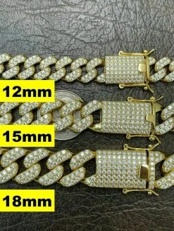 Real Miami Cuban Link Bracelet Iced MOISSANITE Out 14k Gold 925 Sterling Silver -Harlem Bling Shop harlembling real miami cuban link bracelet iced moissanite out 14k gold 925 sterling silver 68877.1664380822
