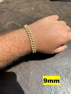 Real Miami Cuban Link Bracelet Iced MOISSANITE Out 14k Gold 925 Sterling Silver -Harlem Bling Shop harlembling real miami cuban link bracelet iced moissanite out 14k gold 925 sterling silver 89539.1664378455