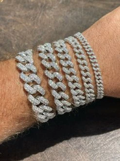 Real Miami Cuban Link Bracelet Iced MOISSANITE Out Solid 925 Sterling Silver ICY -Harlem Bling Shop harlembling real miami cuban link bracelet iced moissanite out solid 925 sterling silver icy 70605.1664390908