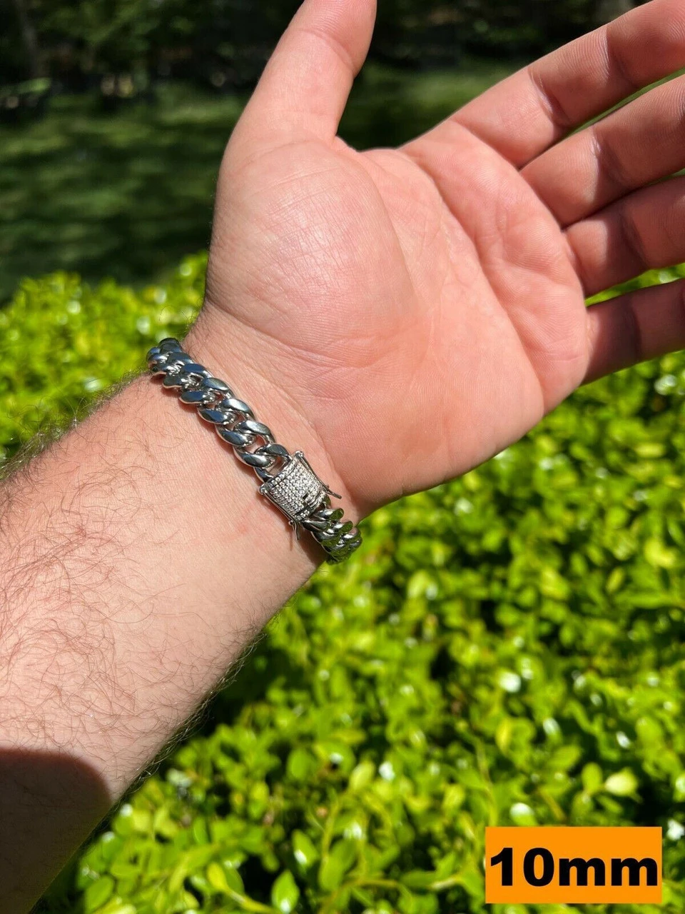 Real Miami Cuban Link Chain Bracelet Iced MOISSANITE Clasp Passes Diamond Tester 11 Real Miami Cuban Link Chain Bracelet Iced MOISSANITE Clasp Passes Diamond Tester - Image 9