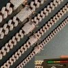 Real Miami Cuban Link Chain Iced MOISSANITE Rose Gold Vermeil Silver Necklace -Harlem Bling Shop harlembling real miami cuban link chain iced moissanite rose gold vermeil silver necklace 95760.1664356999