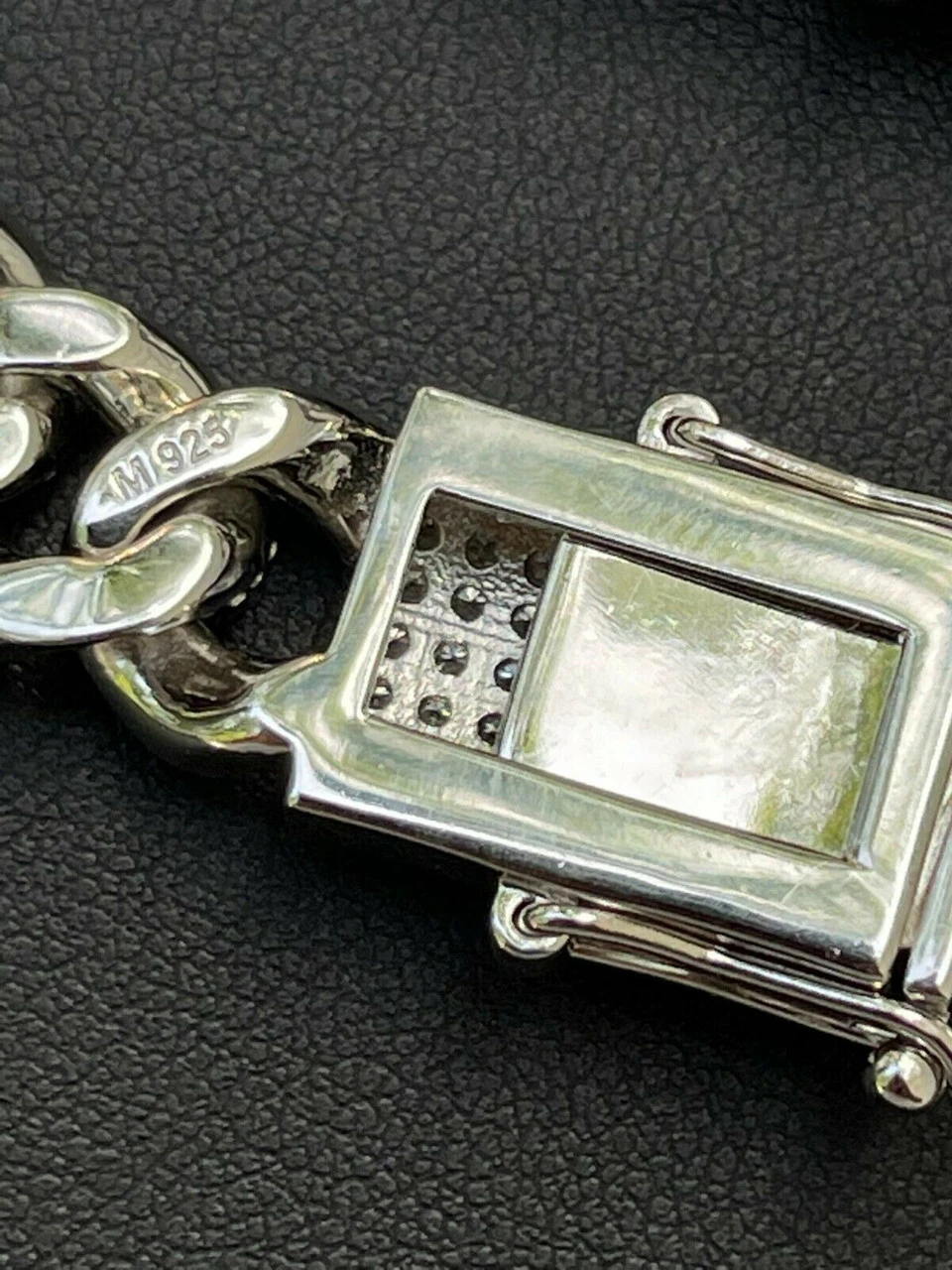 Real Miami Cuban Link Chain Iced MOISSANITE Solid 925 Sterling Silver Necklace 8 Real Miami Cuban Link Chain Iced MOISSANITE Solid 925 Sterling Silver Necklace - Image 6