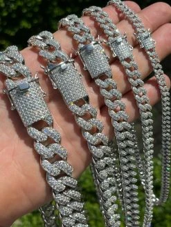 Real Miami Cuban Link Chain Iced MOISSANITE Solid 925 Sterling Silver Necklace 25 Real Miami Cuban Link Chain Iced MOISSANITE Solid 925 Sterling Silver Necklace -Harlem Bling Shop harlembling real miami cuban link chain iced moissanite solid 925 sterling silver necklace 99136.1664372155