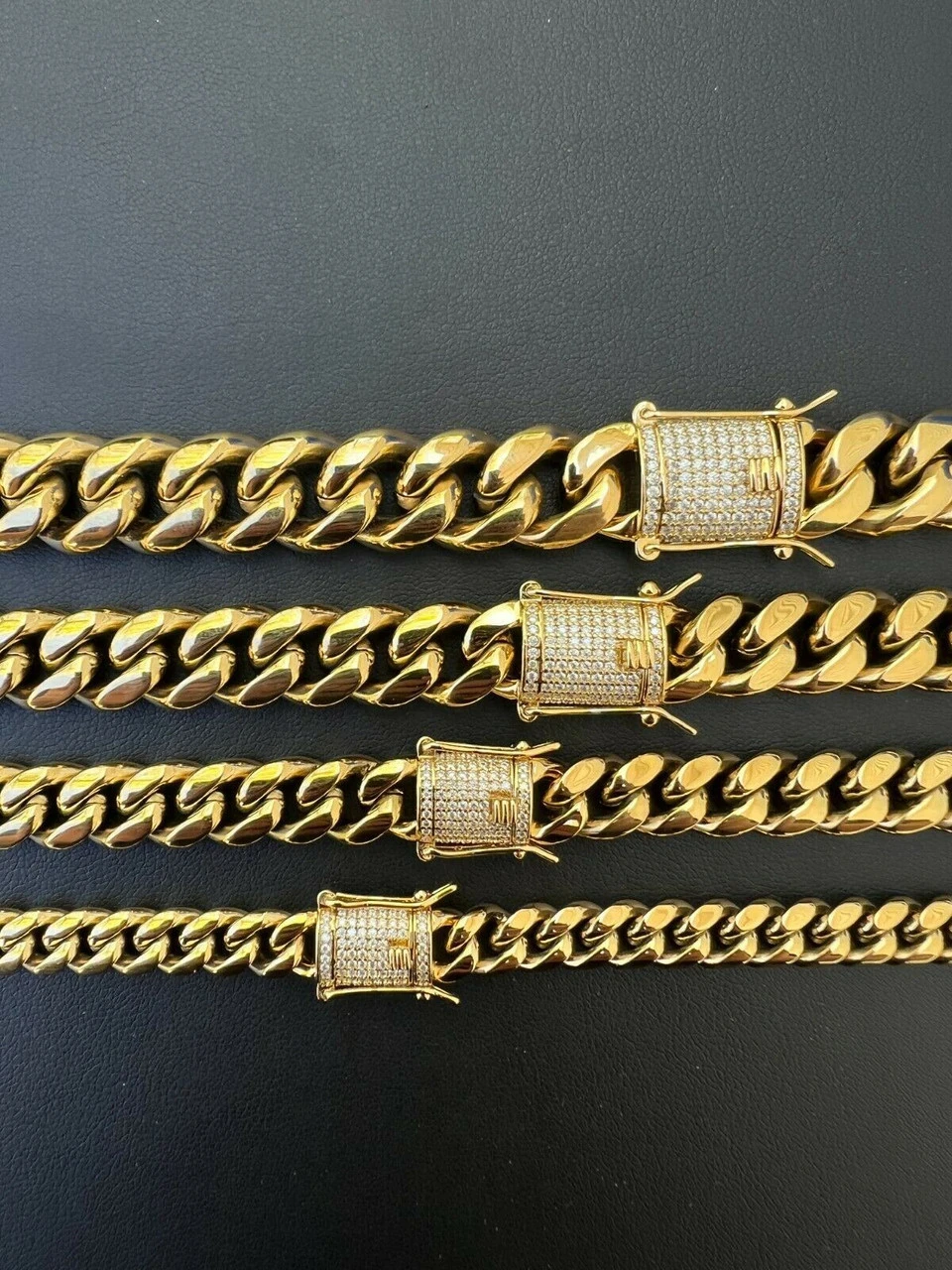 Real Miami Cuban Link Chain Necklace Bracelet 14k Gold Vermeil MOISSANITE Clasp 9 Real Miami Cuban Link Chain Necklace Bracelet 14k Gold Vermeil MOISSANITE Clasp - Image 7