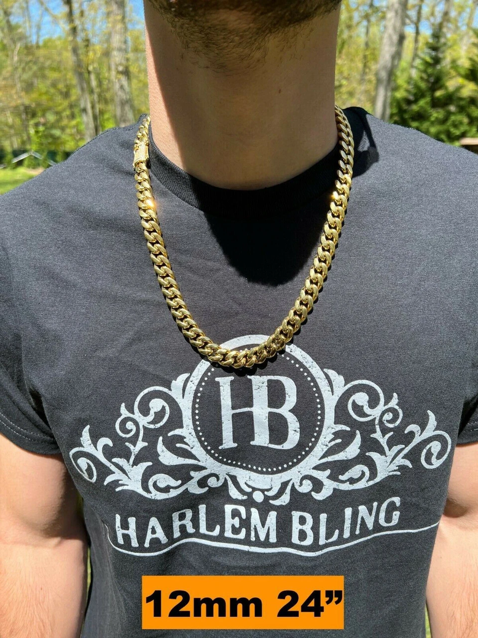 Real Miami Cuban Link Chain Necklace Bracelet 14k Gold Vermeil MOISSANITE Clasp 7 Real Miami Cuban Link Chain Necklace Bracelet 14k Gold Vermeil MOISSANITE Clasp - Image 5