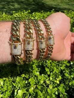 Real Miami Cuban Link Chain Necklace Bracelet 14k Gold Vermeil MOISSANITE Clasp 23 Real Miami Cuban Link Chain Necklace Bracelet 14k Gold Vermeil MOISSANITE Clasp -Harlem Bling Shop harlembling real miami cuban link chain necklace bracelet 14k gold vermeil moissanite clasp 41081.1664358692