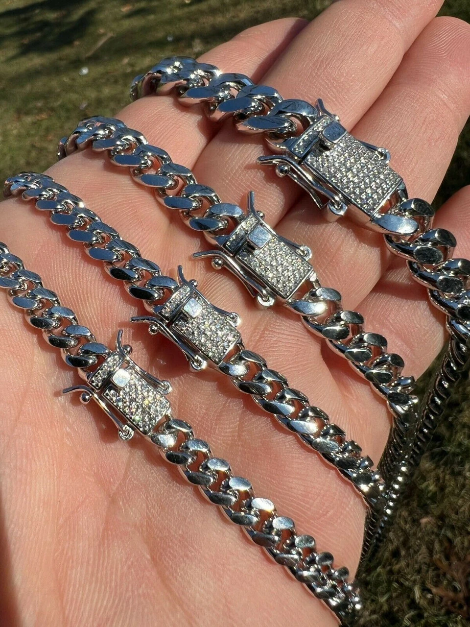 Real Miami Cuban Link Chain Necklace Bracelet Solid 925 Silver MOISSANITE Clasp 11 Real Miami Cuban Link Chain Necklace Bracelet Solid 925 Silver MOISSANITE Clasp - Image 9