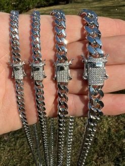 Real Miami Cuban Link Chain Necklace Bracelet Solid 925 Silver MOISSANITE Clasp 21 Real Miami Cuban Link Chain Necklace Bracelet Solid 925 Silver MOISSANITE Clasp -Harlem Bling Shop harlembling real miami cuban link chain necklace bracelet solid 925 silver moissanite clasp 95056.1664357781