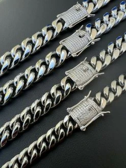 Real Miami Cuban Link Chain Necklace Bracelet Stainless Steel MOISSANITE Clasp 24 Real Miami Cuban Link Chain Necklace Bracelet Stainless Steel MOISSANITE Clasp -Harlem Bling Shop harlembling real miami cuban link chain necklace bracelet stainless steel moissanite clasp 01569.1664362090