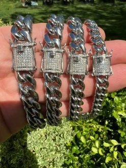 Real Miami Cuban Link Chain Necklace Bracelet Stainless Steel MOISSANITE Clasp 15 Real Miami Cuban Link Chain Necklace Bracelet Stainless Steel MOISSANITE Clasp -Harlem Bling Shop harlembling real miami cuban link chain necklace bracelet stainless steel moissanite clasp 71540.1664362574