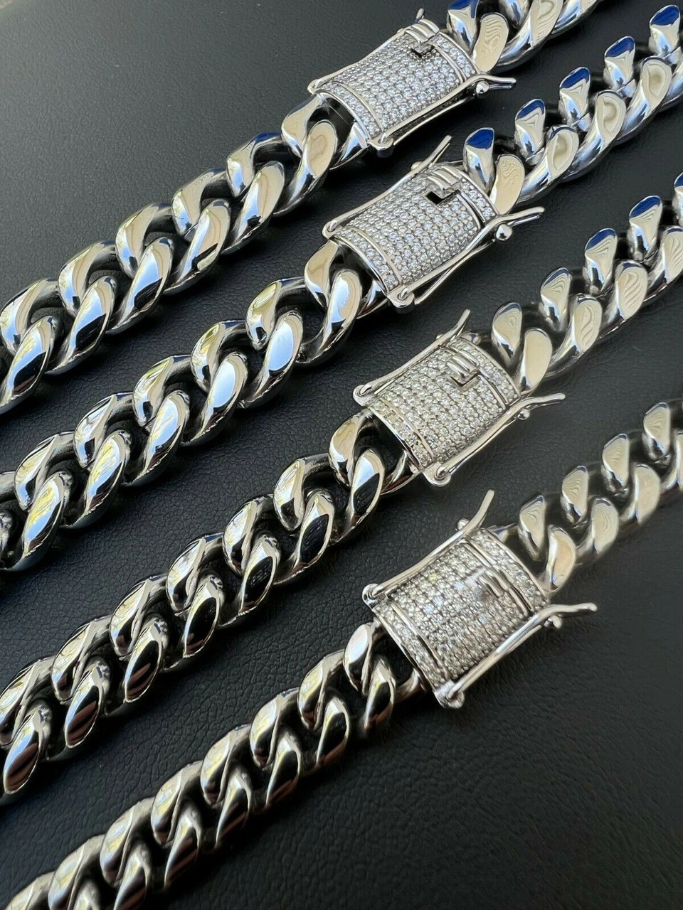 Real Miami Cuban Link Chain Necklace Iced MOISSANITE Clasp Passes Diamond Tester 13 Real Miami Cuban Link Chain Necklace Iced MOISSANITE Clasp Passes Diamond Tester - Image 11