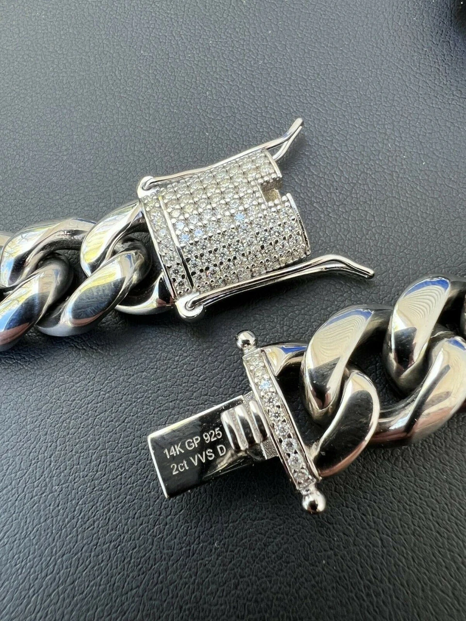 Real Miami Cuban Link Chain Necklace Iced MOISSANITE Clasp Passes Diamond Tester 11 Real Miami Cuban Link Chain Necklace Iced MOISSANITE Clasp Passes Diamond Tester - Image 9