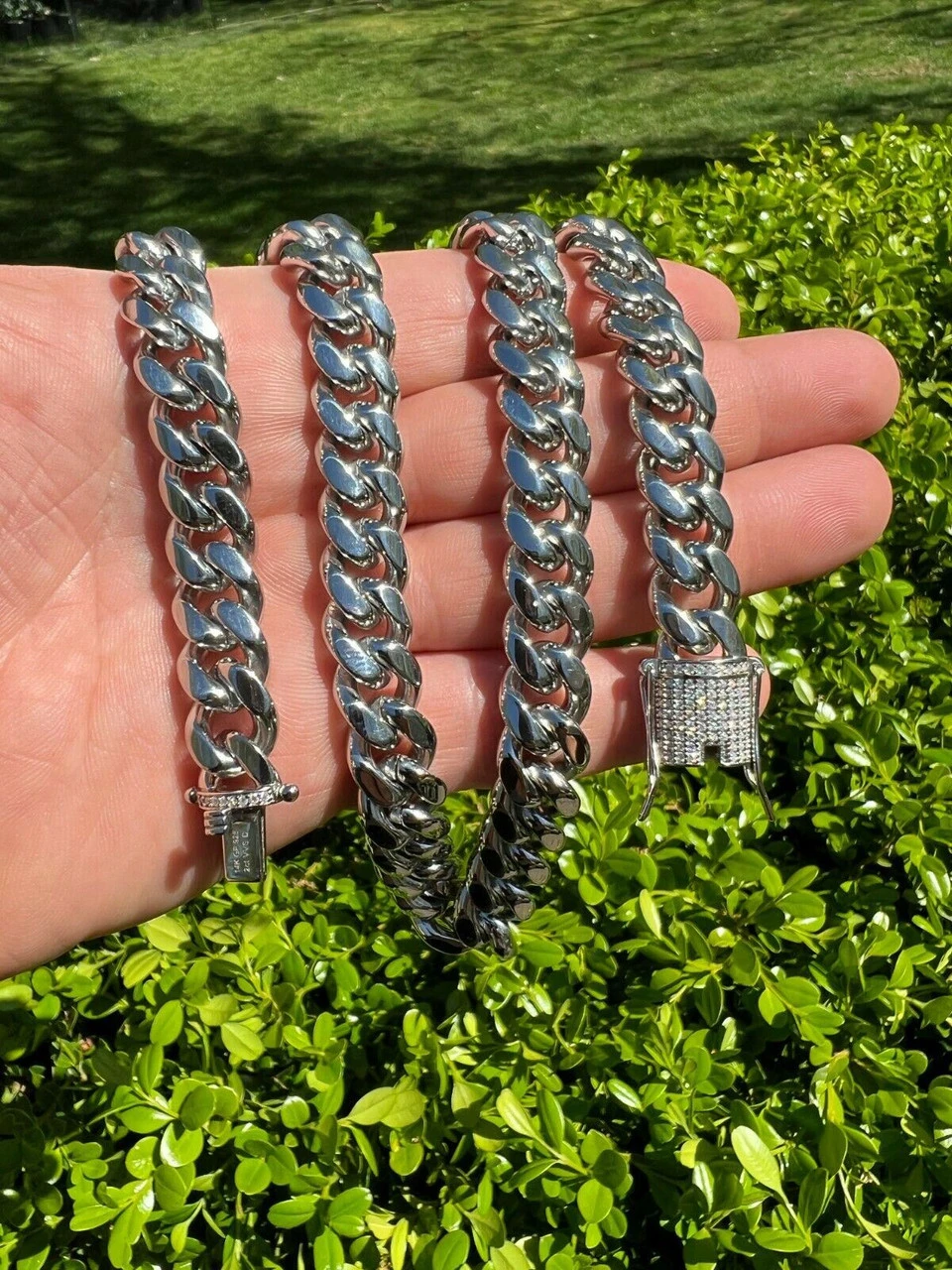 Real Miami Cuban Link Chain Necklace Iced MOISSANITE Clasp Passes Diamond Tester 5 Real Miami Cuban Link Chain Necklace Iced MOISSANITE Clasp Passes Diamond Tester - Image 3