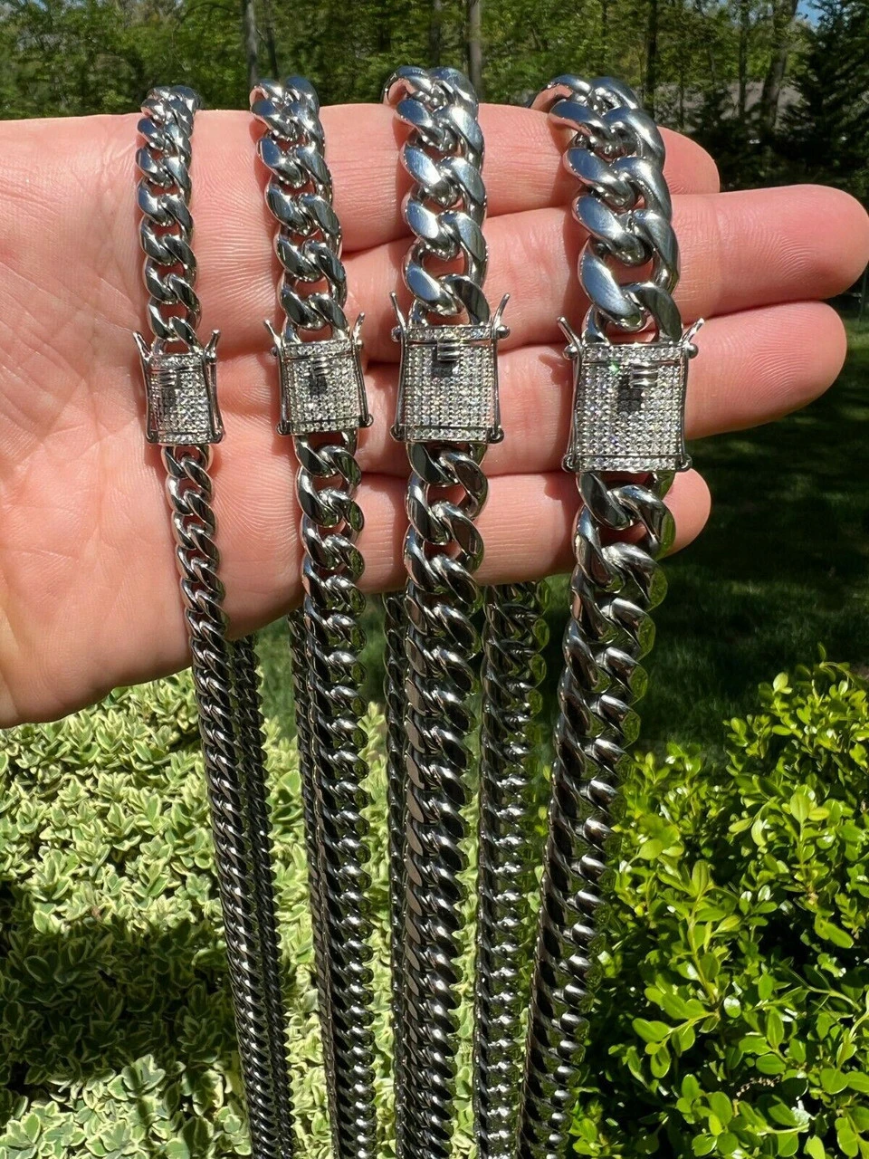 Real Miami Cuban Link Chain Necklace Iced MOISSANITE Clasp Passes Diamond Tester 14 Real Miami Cuban Link Chain Necklace Iced MOISSANITE Clasp Passes Diamond Tester - Image 12