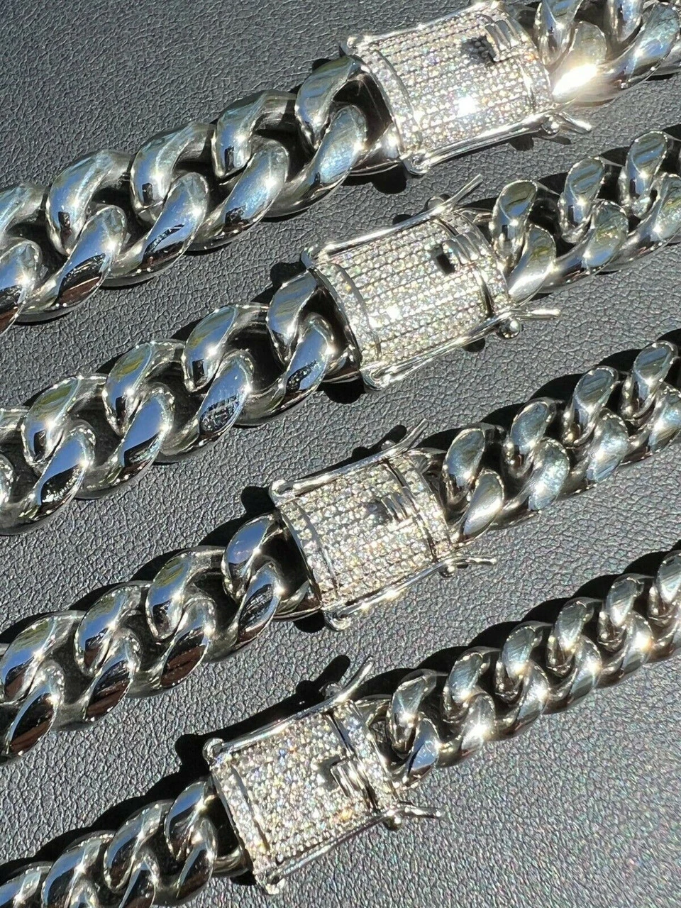 Real Miami Cuban Link Chain Necklace Iced MOISSANITE Clasp Passes Diamond Tester 8 Real Miami Cuban Link Chain Necklace Iced MOISSANITE Clasp Passes Diamond Tester - Image 6