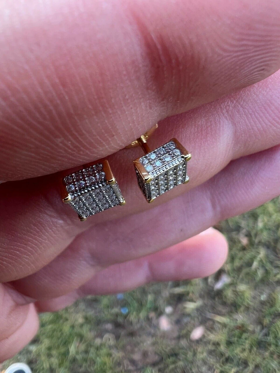Real Moissanite 14k Gold Vermeil Iced Hip Hop Earrings Stud Pass Diamond Tester 14 Real Moissanite 14k Gold Vermeil Iced Hip Hop Earrings Stud Pass Diamond Tester - Image 12