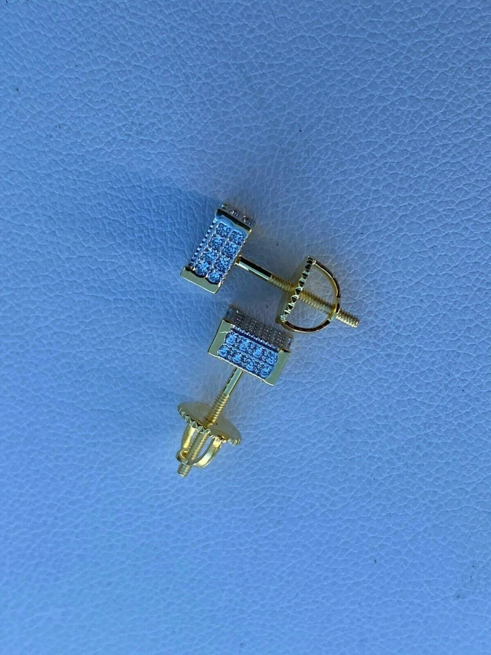 Real Moissanite 14k Gold Vermeil Iced Hip Hop Earrings Stud Pass Diamond Tester 12 Real Moissanite 14k Gold Vermeil Iced Hip Hop Earrings Stud Pass Diamond Tester - Image 10