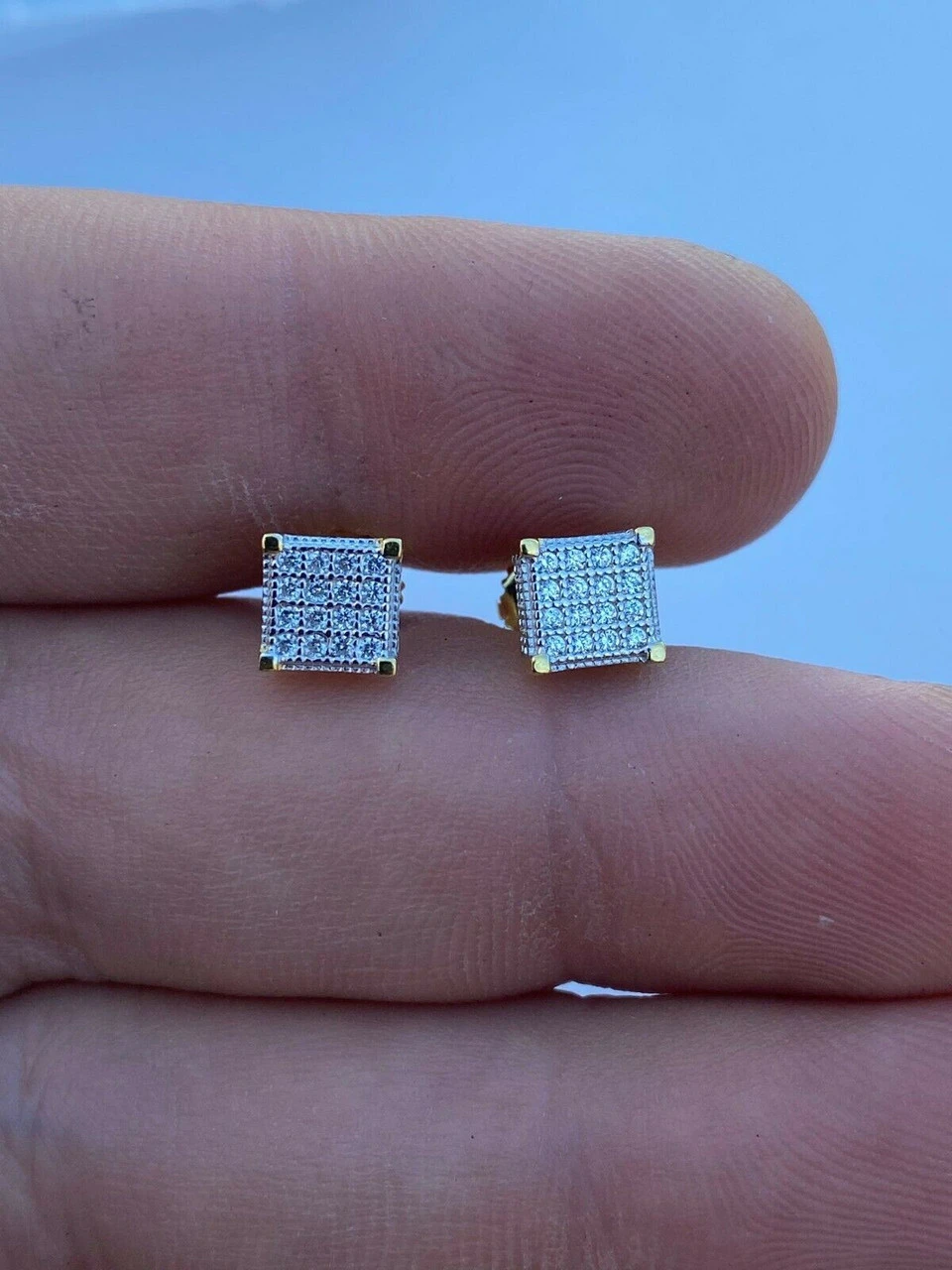 Real Moissanite 14k Gold Vermeil Iced Hip Hop Earrings Stud Pass Diamond Tester 13 Real Moissanite 14k Gold Vermeil Iced Hip Hop Earrings Stud Pass Diamond Tester - Image 11