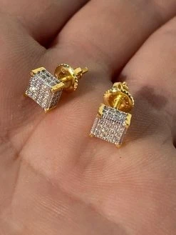 Real Moissanite 14k Gold Vermeil Iced Hip Hop Earrings Stud Pass Diamond Tester 17 Real Moissanite 14k Gold Vermeil Iced Hip Hop Earrings Stud Pass Diamond Tester -Harlem Bling Shop harlembling real moissanite 14k gold vermeil iced hip hop earrings stud pass diamond tester 94327.1664355506