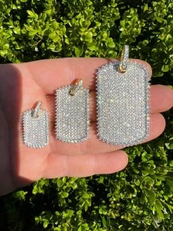 Real MOISSANITE 14k Gold Vermeil Silver Dog Tag Iced Hip Hop Pendant Necklace 25 Real MOISSANITE 14k Gold Vermeil Silver Dog Tag Iced Hip Hop Pendant Necklace -Harlem Bling Shop harlembling real moissanite 14k gold vermeil silver dog tag iced hip hop pendant necklace 18873.1664358918