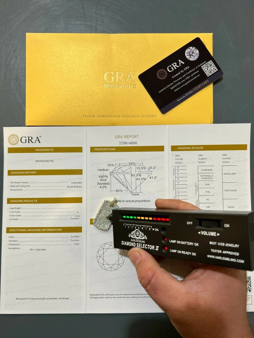 Real MOISSANITE 14k Gold Vermeil Silver Dog Tag Iced Hip Hop Pendant Necklace 4 Real MOISSANITE 14k Gold Vermeil Silver Dog Tag Iced Hip Hop Pendant Necklace - Image 2