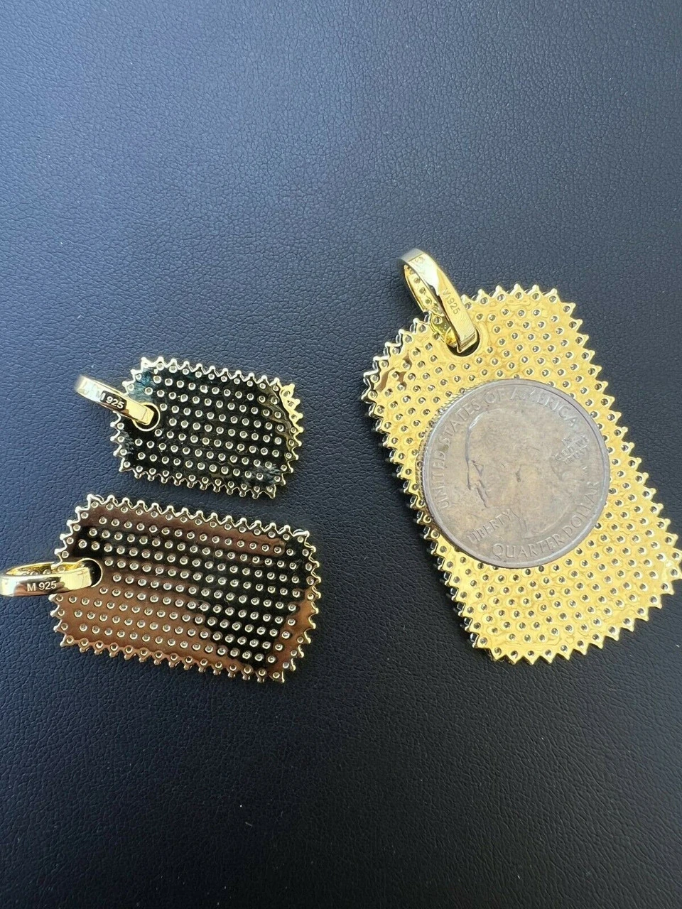 Real MOISSANITE 14k Gold Vermeil Silver Dog Tag Iced Hip Hop Pendant Necklace 13 Real MOISSANITE 14k Gold Vermeil Silver Dog Tag Iced Hip Hop Pendant Necklace - Image 11