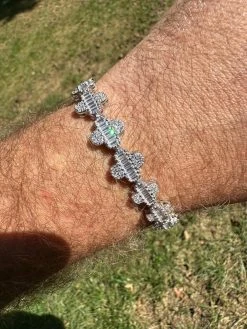 Real MOISSANITE 925 Silver 12mm Iced Baguette Clover Graduated Tennis Bracelet 38 Real MOISSANITE 925 Silver 12mm Iced Baguette Clover Graduated Tennis Bracelet -Harlem Bling Shop harlembling real moissanite 925 silver 12mm iced baguette clover graduated tennis bracelet 90955.1697597162