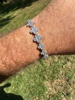 Real MOISSANITE 925 Silver 12mm Iced Baguette Clover Graduated Tennis Bracelet 35 Real MOISSANITE 925 Silver 12mm Iced Baguette Clover Graduated Tennis Bracelet -Harlem Bling Shop harlembling real moissanite 925 silver 12mm iced baguette clover graduated tennis bracelet 91071.1697597223