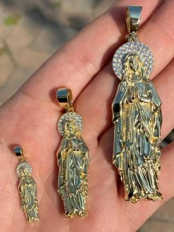 Real MOISSANITE 925 Silver 14k Gold Plated Virgin Mary Pendant Iced Necklace 20 Real MOISSANITE 925 Silver 14k Gold Plated Virgin Mary Pendant Iced Necklace -Harlem Bling Shop harlembling real moissanite 925 silver 14k gold plated virgin mary pendant iced necklace 31527.1670514696