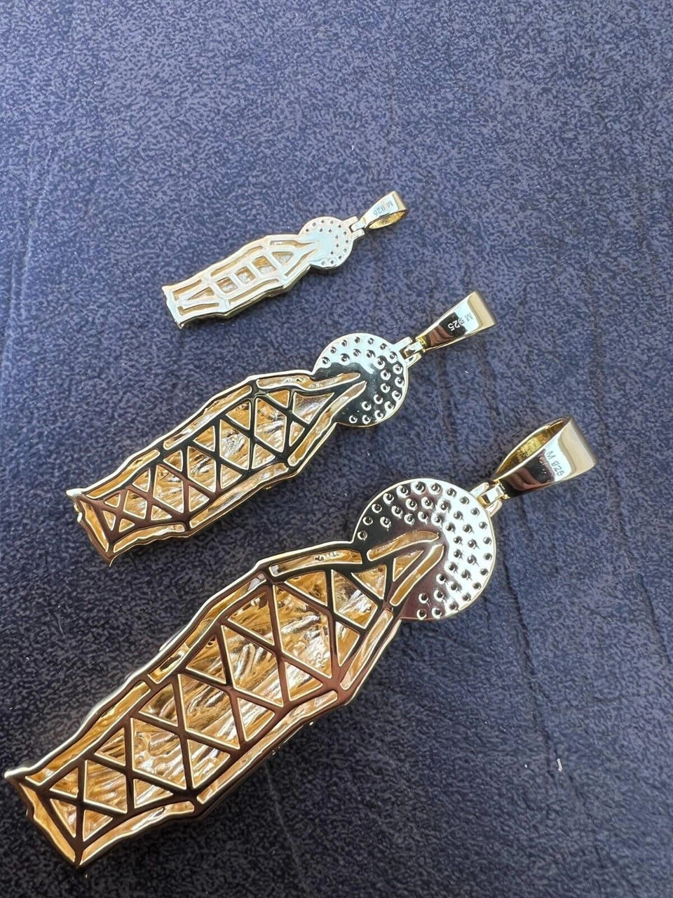 Real MOISSANITE 925 Silver 14k Gold Plated Virgin Mary Pendant Iced Necklace 12 Real MOISSANITE 925 Silver 14k Gold Plated Virgin Mary Pendant Iced Necklace - Image 10