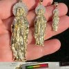 Real MOISSANITE 925 Silver 14k Gold Plated Virgin Mary Pendant Iced Necklace