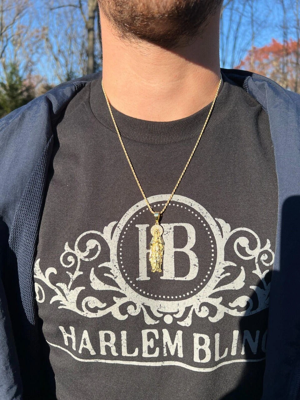 Real MOISSANITE 925 Silver 14k Gold Plated Virgin Mary Pendant Iced Necklace 14 Real MOISSANITE 925 Silver 14k Gold Plated Virgin Mary Pendant Iced Necklace - Image 12