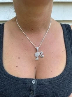 Real MOISSANITE 925 Silver Barbie Doll Pendant Necklace 14k Gold Plated Iced 34 Real MOISSANITE 925 Silver Barbie Doll Pendant Necklace 14k Gold Plated Iced -Harlem Bling Shop harlembling real moissanite 925 silver barbie doll pendant necklace 14k gold plated iced 86675.1692406023