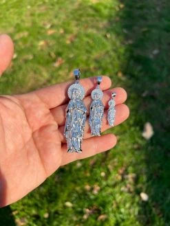 Real MOISSANITE 925 Silver Virgin Mary Guadalupe Pendant Iced Necklace - 3 Sizes 30 Real MOISSANITE 925 Silver Virgin Mary Guadalupe Pendant Iced Necklace - 3 Sizes -Harlem Bling Shop harlembling real moissanite 925 silver virgin mary guadalupe pendant iced necklace 3 sizes 43697.1670514720