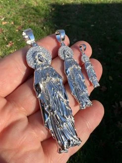Real MOISSANITE 925 Silver Virgin Mary Guadalupe Pendant Iced Necklace - 3 Sizes 31 Real MOISSANITE 925 Silver Virgin Mary Guadalupe Pendant Iced Necklace - 3 Sizes -Harlem Bling Shop harlembling real moissanite 925 silver virgin mary guadalupe pendant iced necklace 3 sizes 56617.1670514666