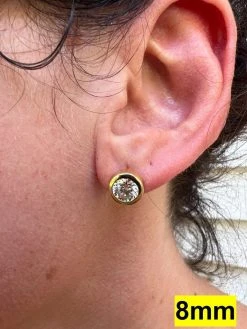 Real Moissanite Bezel Stud Earrings 14k Gold Plated 925 Silver Mens Ladies Iced 21 Real Moissanite Bezel Stud Earrings 14k Gold Plated 925 Silver Mens Ladies Iced -Harlem Bling Shop harlembling real moissanite bezel stud earrings 14k gold plated 925 silver mens ladies iced 03836.1667486507