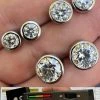 Real Moissanite Bezel Stud Earrings 925 Silver Mens Ladies Iced Diamond Tester ✅ 2 Real Moissanite Bezel Stud Earrings 925 Silver Mens Ladies Iced Diamond Tester ✅ -Harlem Bling Shop harlembling real moissanite bezel stud earrings 925 silver mens ladies iced diamond tester 14005.1667486531