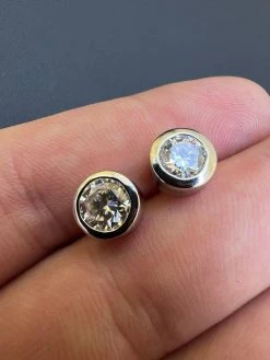 Real Moissanite Bezel Stud Earrings 925 Silver Mens Ladies Iced Diamond Tester ✅ -Harlem Bling Shop harlembling real moissanite bezel stud earrings 925 silver mens ladies iced diamond tester 65281.1667486449
