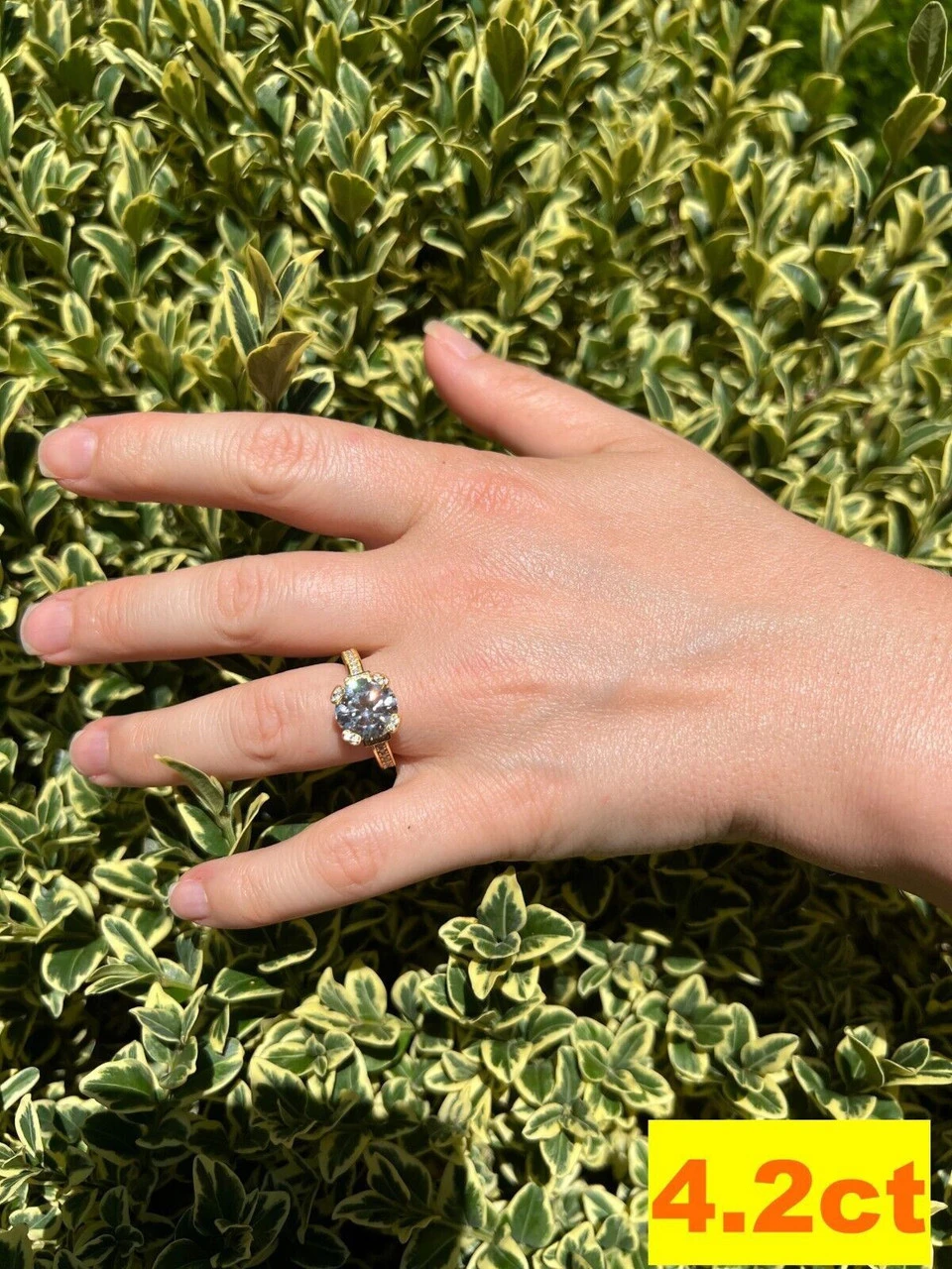 Real Moissanite Engagement Promise Ring 14k Gold Plated 925 Silver 1.2-4.2ct 10 Real Moissanite Engagement Promise Ring 14k Gold Plated 925 Silver 1.2-4.2ct - Image 8