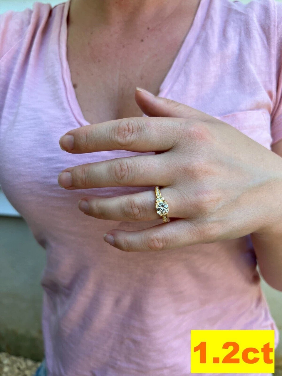 Real Moissanite Engagement Promise Ring 14k Gold Plated 925 Silver 1.2-4.2ct 7 Real Moissanite Engagement Promise Ring 14k Gold Plated 925 Silver 1.2-4.2ct - Image 5