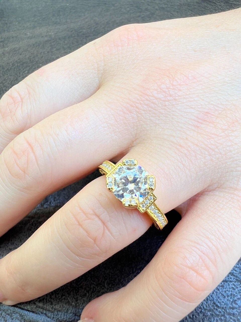 Real Moissanite Engagement Promise Ring 14k Gold Plated 925 Silver 1.2-4.2ct 12 Real Moissanite Engagement Promise Ring 14k Gold Plated 925 Silver 1.2-4.2ct - Image 10