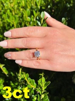 Real Moissanite Engagement Promise Ring Cushion Cut 14k Gold Plated 925 Silver -Harlem Bling Shop harlembling real moissanite engagement promise ring cushion cut 14k gold plated 925 silver 01369.1665755632